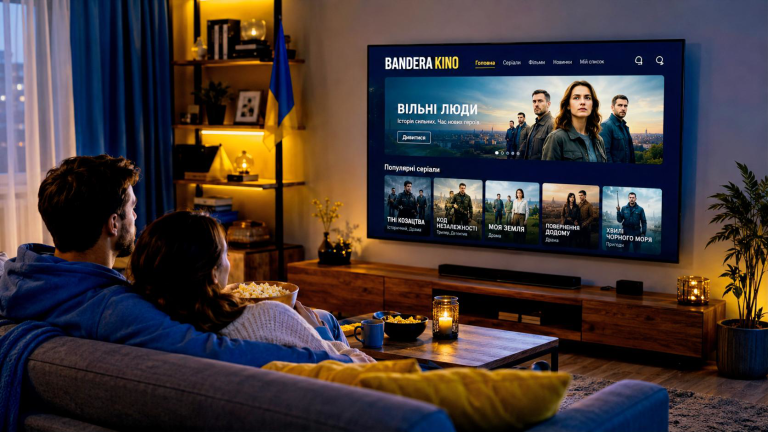 BANDERA KINO на Smart TV у затишній вітальні