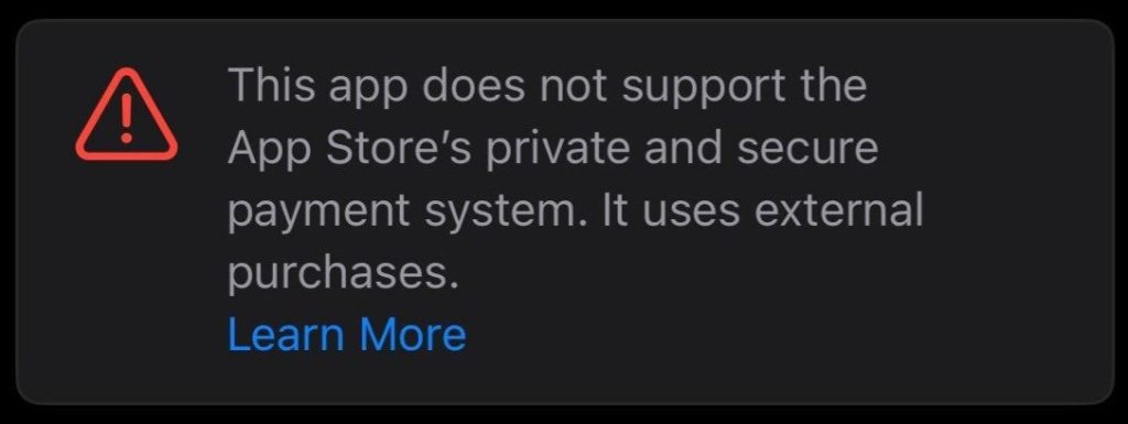 Ошибка монетизации приложений и встроенных покупок в Apple App Store