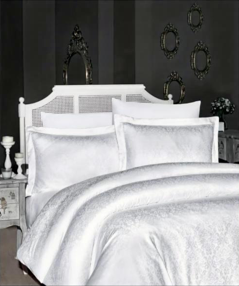 Євро комплект First Choice Jacquard Satin Misra White
