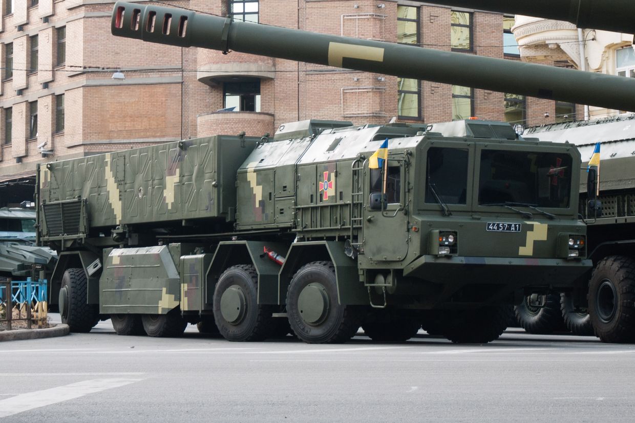 Український тактичний ракетний комплекс Hrim-2 (Сапсан) на репетиції військового параду