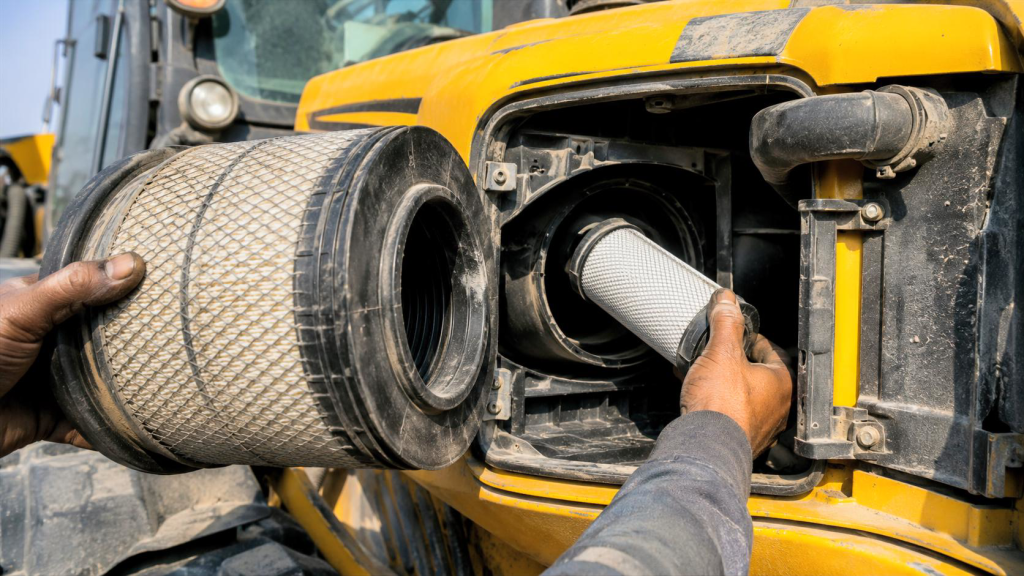 Повітряний фільтр техніки JCB крупним планом