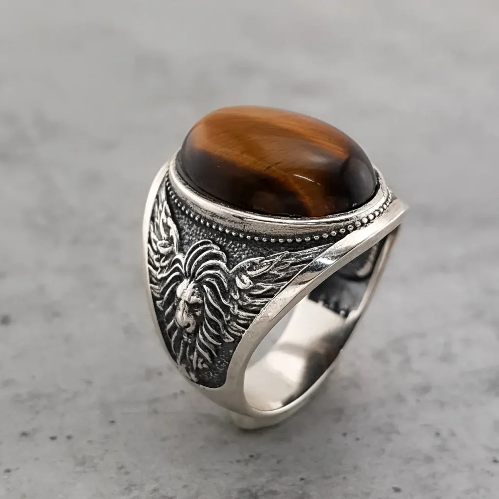 серебряная печатка мужская с тигриным глазом