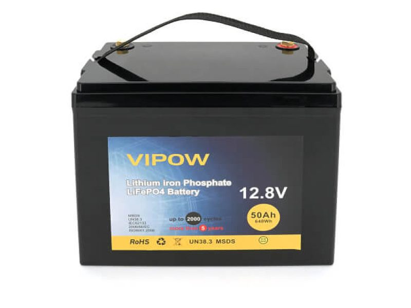 Аккумуляторная батарея Vipow LiFePO4 12,8V 50Ah со встроенной ВМS платой 40A