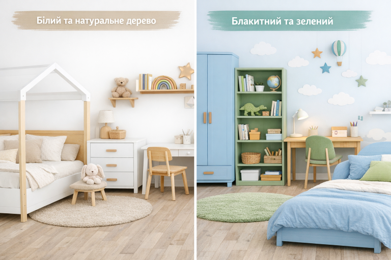 варіанти кольорів в дитячій кімнаті