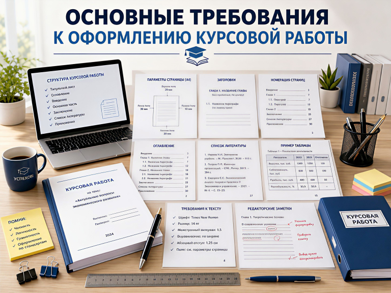 Основные требования к оформлению курсовой работы