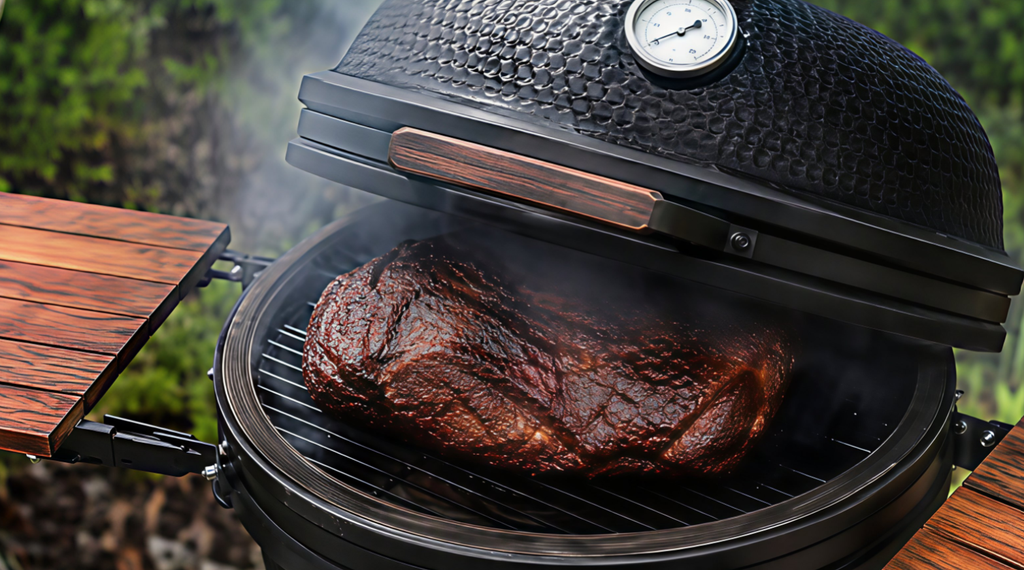 Томление мяса в гриле Kamado