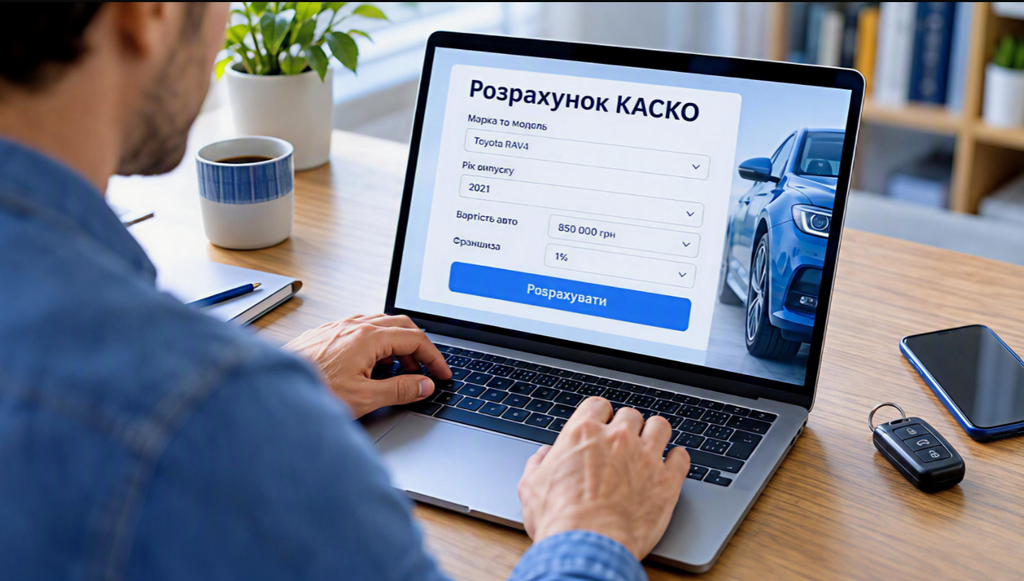 Розрахунок вартості КАСКО на ноутбуці